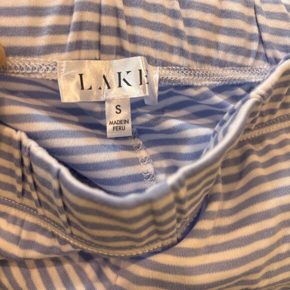Lake Striped Pajama Set Short/Long Small Blue/White Lounge NWOT Pima Cotton - Picture 6 of 8